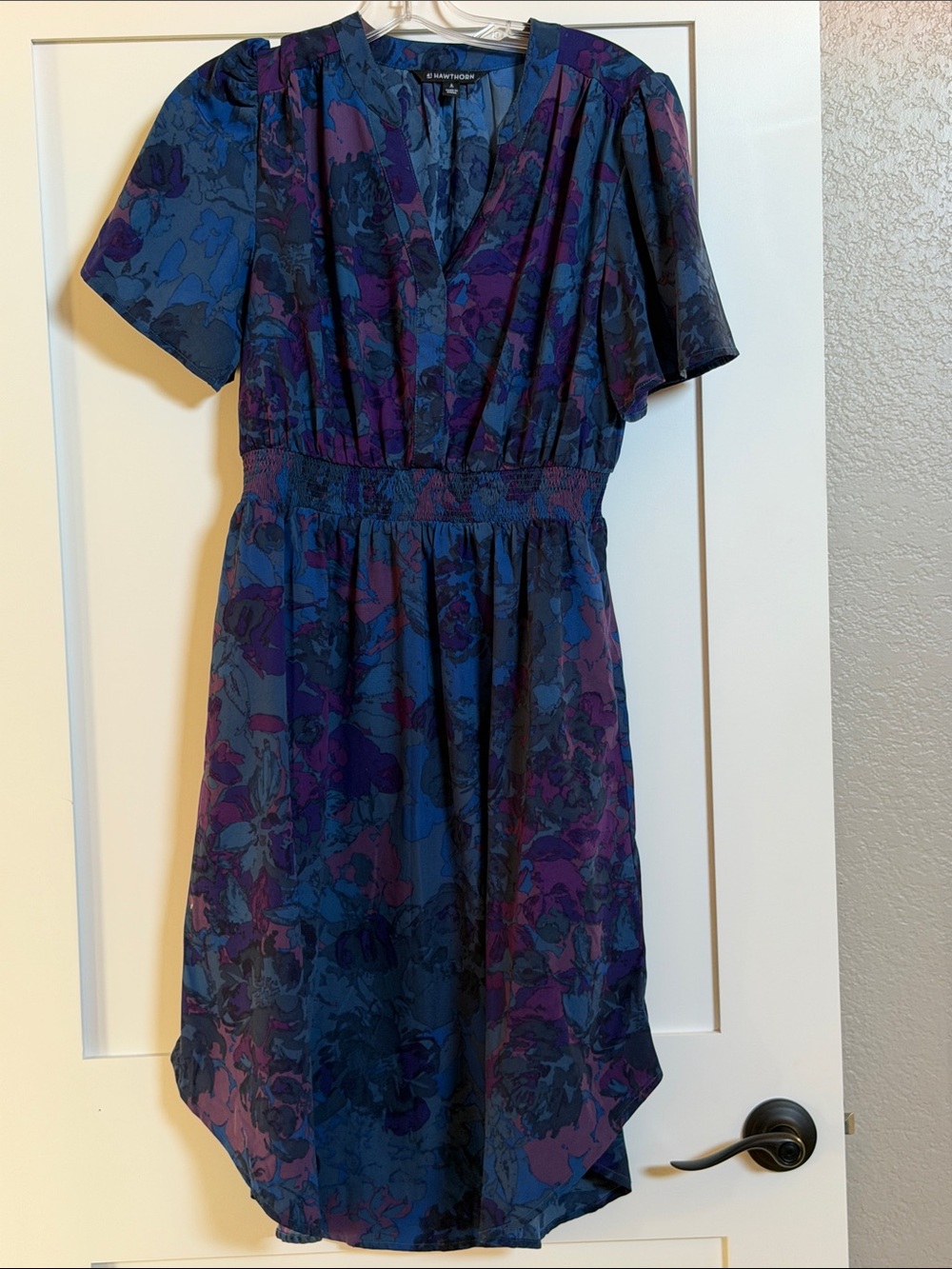 41 Hawthorn Navy & Purple Floral Midi Dress